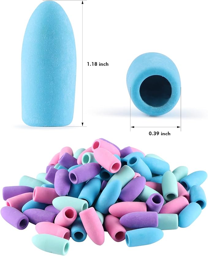 Aipker Pencil Erasers, Pencil Eraser Toppers, Cap Erasers, Pencil Top Erasers for Kids, Pencil Top Erasers Bulk (80Pcs/Box)