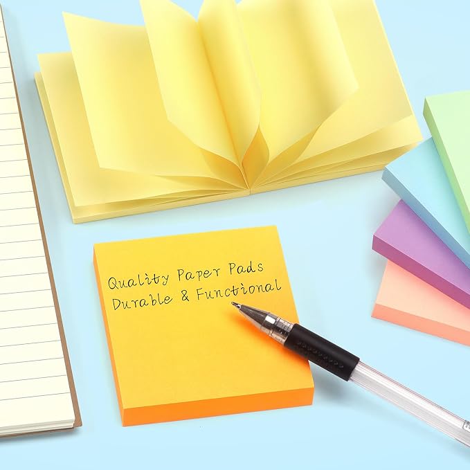 Early Buy Pop Up Sticky Notes 3x3, 6 Pads, 6 Pastel Color, 100 Sheets/Pad | repositionable adhesive, ideal for planners, reminders, and office organization
