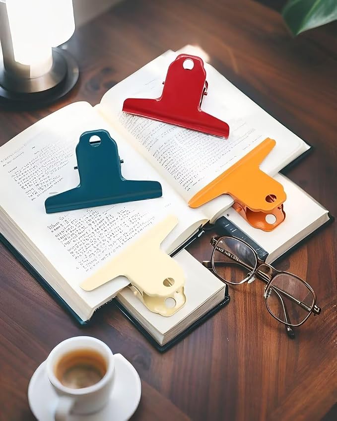 2PCS Extra Large Binder Clips Metal Bulldog Clip Large Paper Clamp Holder for Home School Office Drawing Dark Blue 3Inch