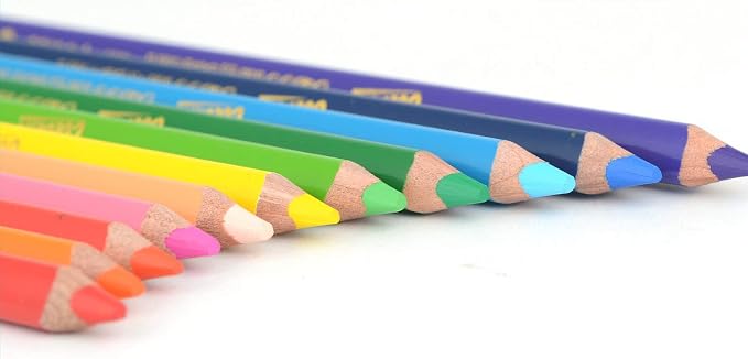 oil based soft core triangular color pencil, 12 colors, bold lead