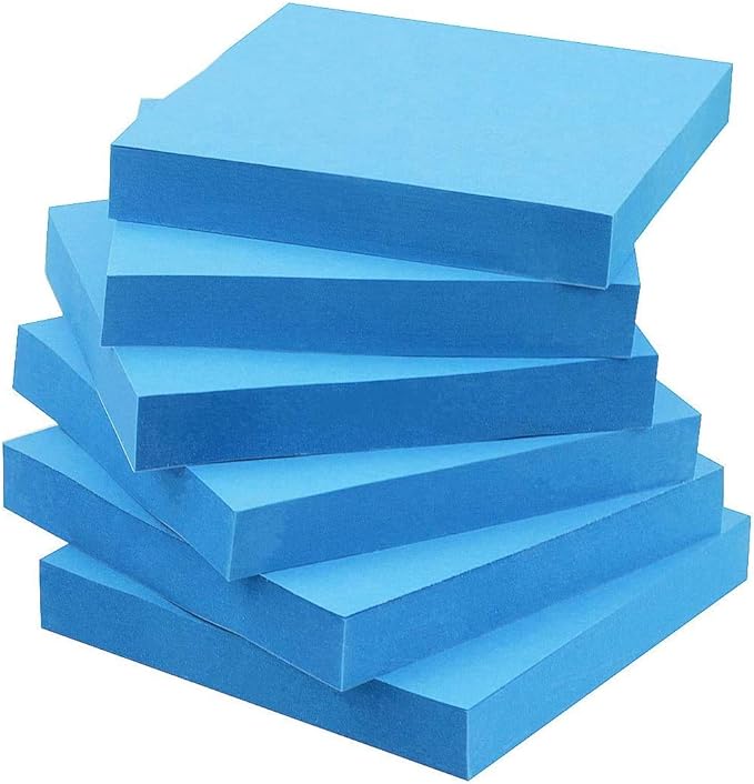 Sticky Notes 3x3 in Self-Stick Notes Blue Color 6 Pads, 100 Sheets/Pad