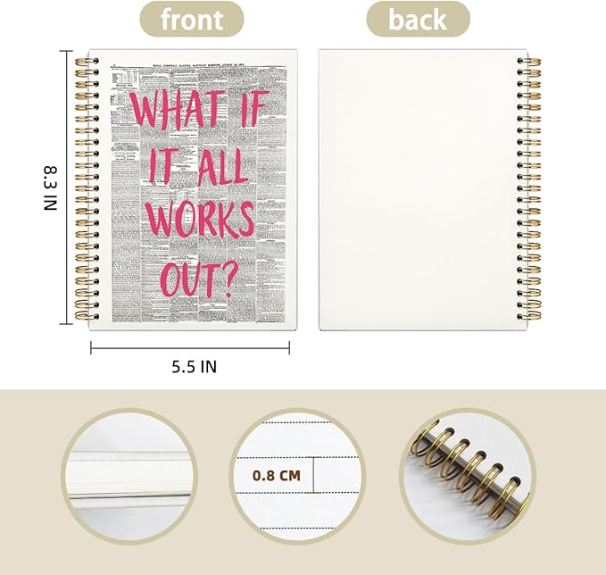 Trendy Positive Affirming Notebook Journal, Cute Aesthetic Notebook for Teen Girls Women, Cute School Supplies-Preppy Stuff, Coquette Stuff Trendy Hardcover Spiral Notebook 5.5x8.3