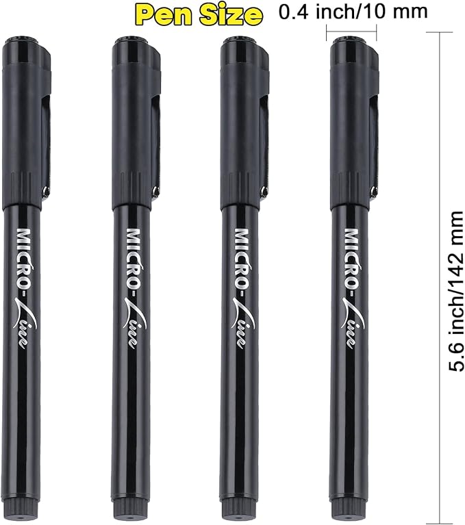 Dyvicl Hand Lettering Pens, Calligraphy Brush Pens Art Markers for Beginners Writing, Sketching, Drawing, Illustration, Scrapbooking, Journaling, Black Ink Pen Set, 4 Sizes