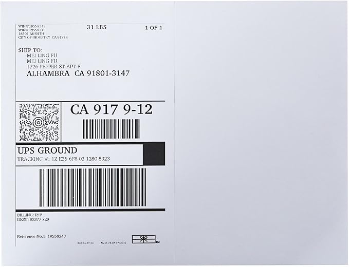 9527 Product Half Sheet Self Adhesive Shipping Labels for Laser & Inkjet Printers White Blank,2 Labels per Sheet (300 Lables)