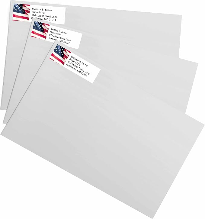 Stars & Stripes Flag Sheeted Name & Address Labels