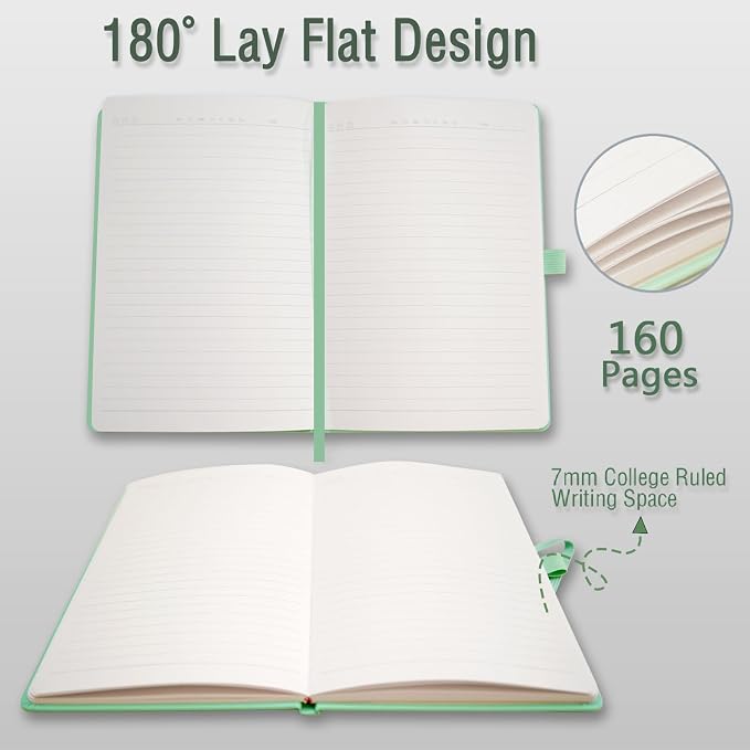 Heture 12 Pack Hardcover Journal Notebooks, A5 Lined Notebook for Writing and Work, 160 Pages 100 GSM Thick Paper, Ruled Notebooks Bulk with Elastic Closure, Hardcover Notebook for Work, School, Travel, Note Taking (Assorted Colors, 12 Pack)