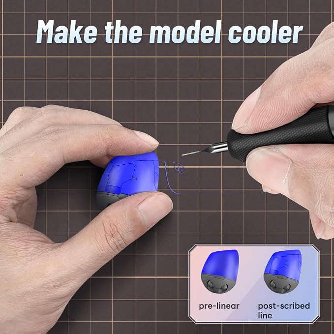 stedi Model Scriber 0.2mm Tungsten Steel Blade Panel Line Tool for Models | Precision Line Engraving,Fine Detail Scribing,Stable Scribing Control,Detail Engraving,Panel Line Scribing,Gundam Model Kit