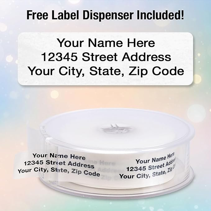 Colorful Images Return Address Mailing Labels, 3/4" x 2 1/2" | Clear, 500 Count, Self-Adhesive, With Dispenser, Customize with Name & Shipping Address
