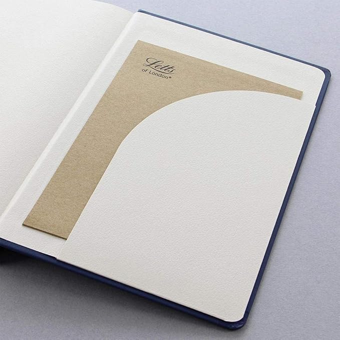Letts Icon Book Notebook, Cream Paper, 240 Pages, 7.625 x 5 x 0.5 Inches, Navy (B090116)