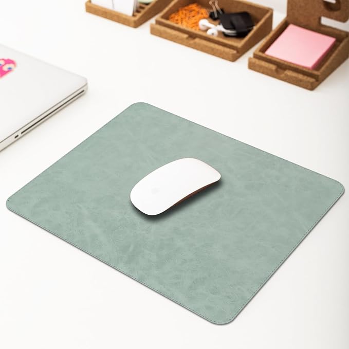 Mouse pad, Non-Slip Washable Waterproof Computer Mouse mat Thick for Laptop Wireless Mouse Home Office Travel, Portable 9.8"x 8.3" S Mint Green