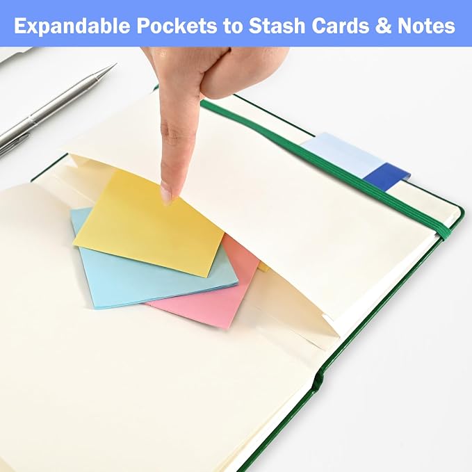 Lined Journal Notebooks, 4 Pack 160 Pages, 5.5x 8.2-Inch Journals for Women Men, Hardcover Notebook with 100 gsm Thick Paper, A5 Size College Ruled Notebook for Writing/Travel/Work (Assorted Color-4 Pack)