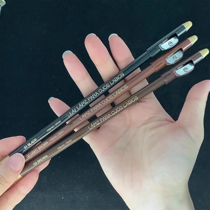 FeiCuiYun 5Pcs Wooden Hard-Core Eyebrow Pencils for Women, Light Brown Eyebrow and Eyeliner Pencil, Long Lasting Waterproof and Sweat-Proof, Beginner Makeup Brow Pencil, Create a Natural Eye Brow