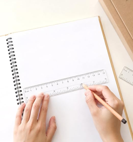 4 Pack Clear Rulers, Clear Plastic Ruler 6 Inch 15 cm Straight Transparent Measuring Tool
