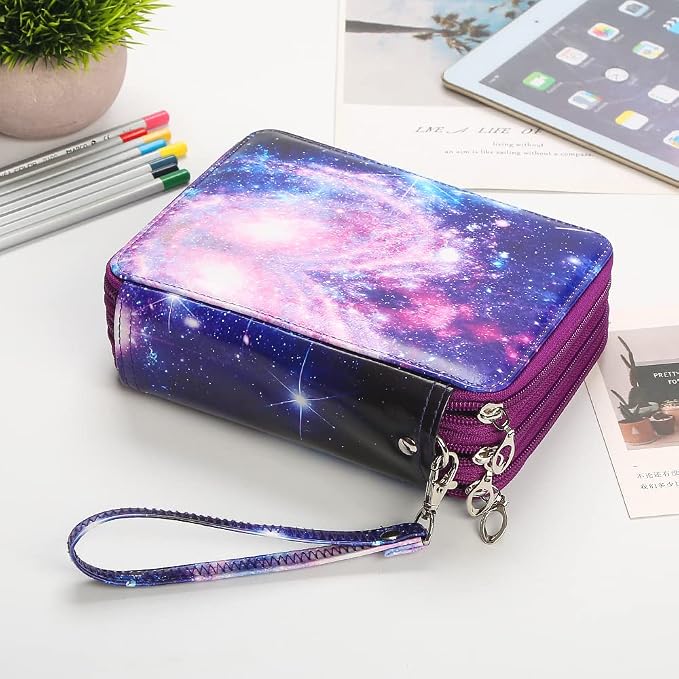 Portable Colored Pencil Case-72 Slots Colored Pencil Case Organizer with Zipper for Watercolor Pens or Markers, Pencil Case Organizer for Artist
