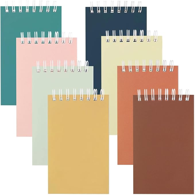 24 Pack Mini Notebooks for Kids Small Spiral Journal Notepads Party Favor | 3.9x2.4 Colorful Pocket Writing Memo Note Pads with Lined Pages for Men Women Work Schools Classroom Home Office Supplies