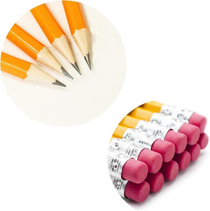 SKKSTATIONERY 50 Count Pre-sharpened #2 Pencils with Erasers – Small Pack HB Lead Pencil for Home, Office & Back to School – No.2 Pencils, 50/Box