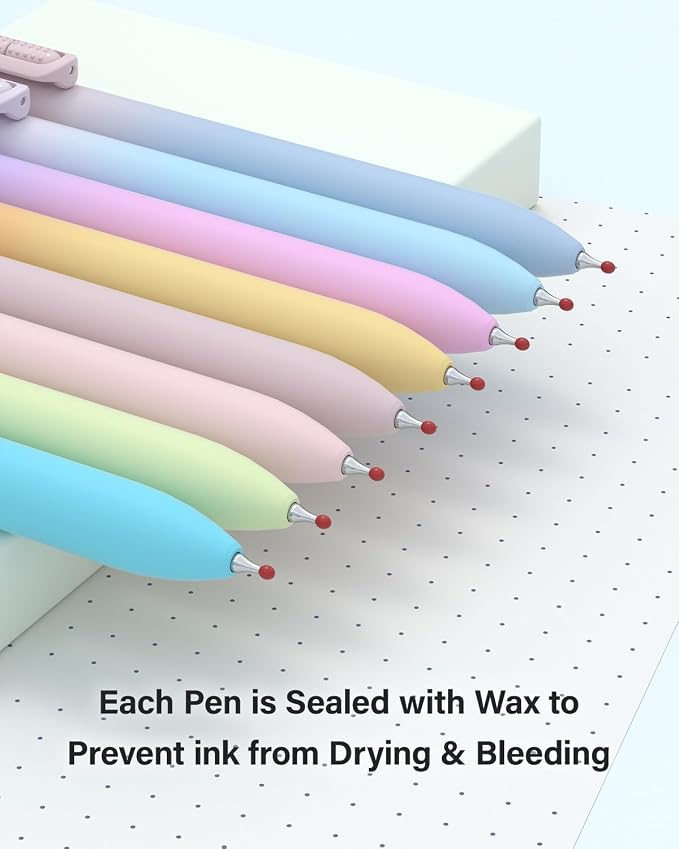 inkipen- 16 Pack Pens, Gel pens Black Ink, Fine Point(0.5mm),Quick-Drying Smooth Writing,School and Office Supplies (colorful)