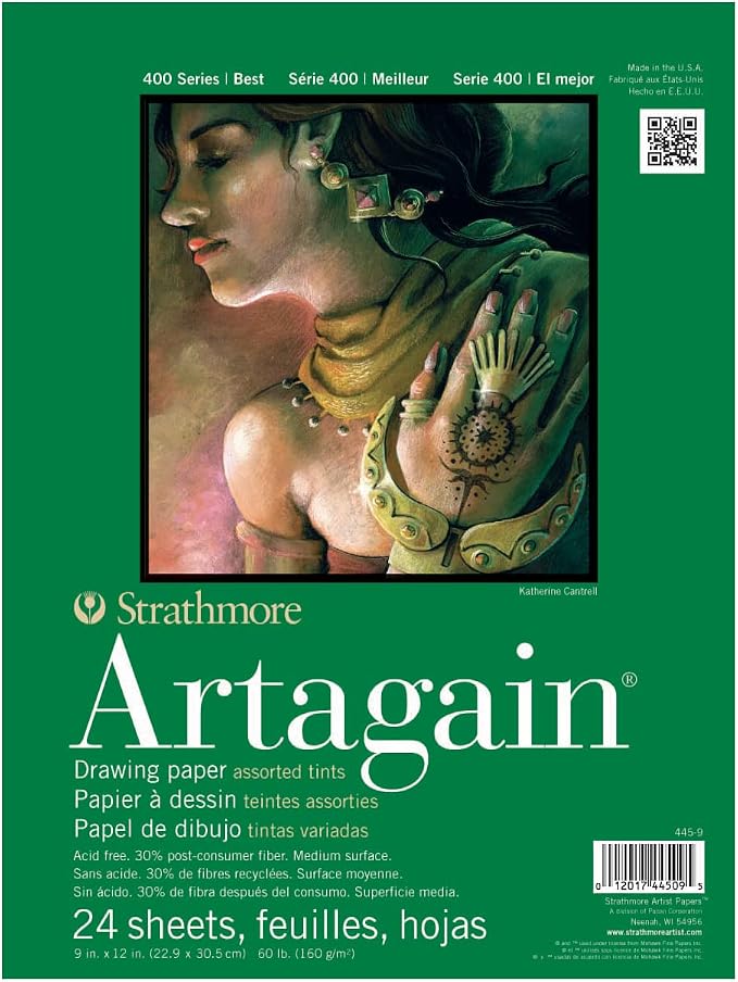 Strathmore - 445-9 Paper 400 Series Artagain Pad, 9"x12", Assorted