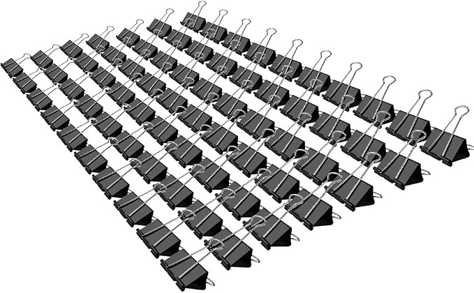 Mini Binder Clips, 432 Pack, 5/8 Inch, Standard 15mm, Black, 0.6 Inch, Micro Paper Clips, Fold Clamp, Capacity 0.23 Inch, Office Supplies