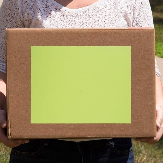 JAM PAPER Full Sheet Shipping Labels - Printable Sticker Paper - 8 1/2 x 11 - Ultra Lime Green - 10 Full Pages/Pack