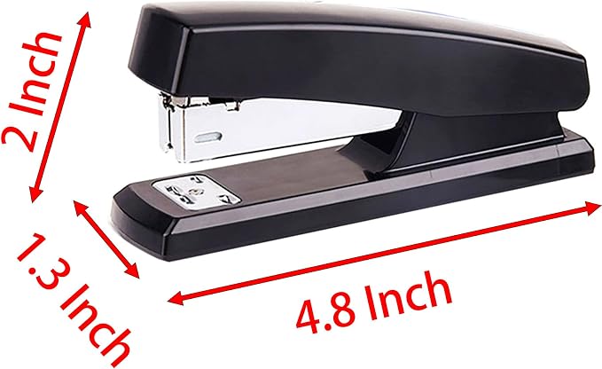 Labor Saving Black Desktop Staple, 4.8 Inch Stapler with 500 Pcs No.12 Staples for 20 Sheets Capacity (Blue)