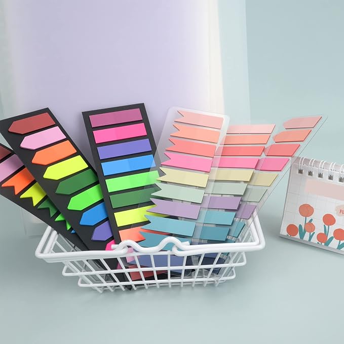 Temiary 1200 Pcs Transparent Sticky Index Tabs, Page Marker for Bible Study | Translucent Arrow Flag Tab Sticky Notes for Bookmarks Bible Tabs Notebook School Supplies