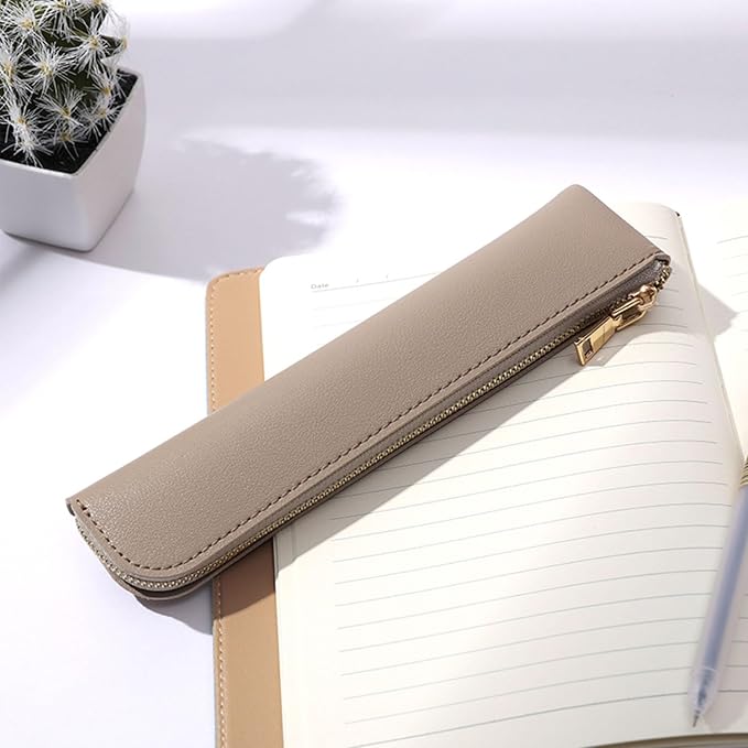 Slim Pencil Case Small Pencil Pouch Pen Case (Pink/FL)