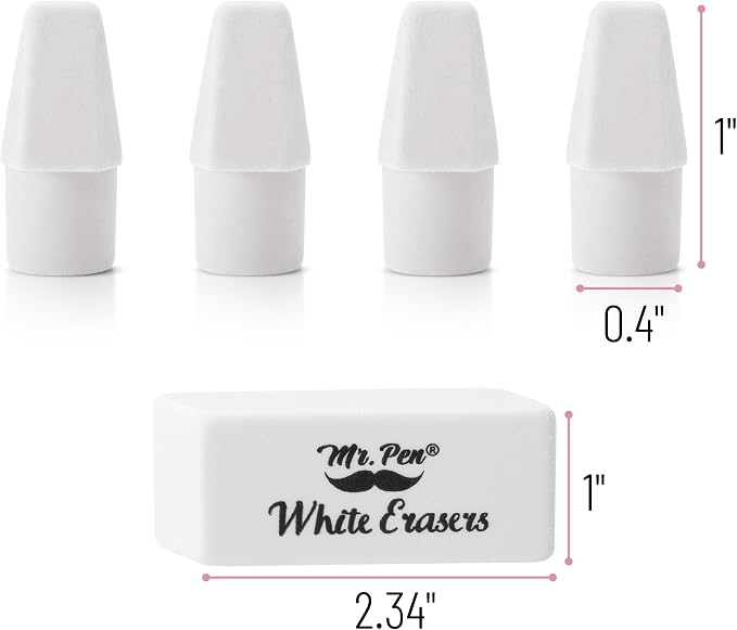 Mr. Pen- School Eraser Combination Set, 66 Pack, White | Latex Free Erasers for School, Office, Art Sketching, Homework, Exams, Clean Smudge-Free Correction