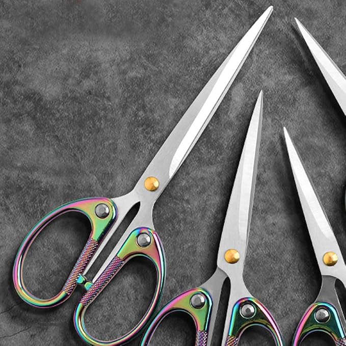 6.3-inch Small Craft Scissors, Sharp Blades Office Scissors for Desk, Stainless Steel All Purpose Scissors for Office, Home, School, DIY, Sewing, Fabric (Colorful)