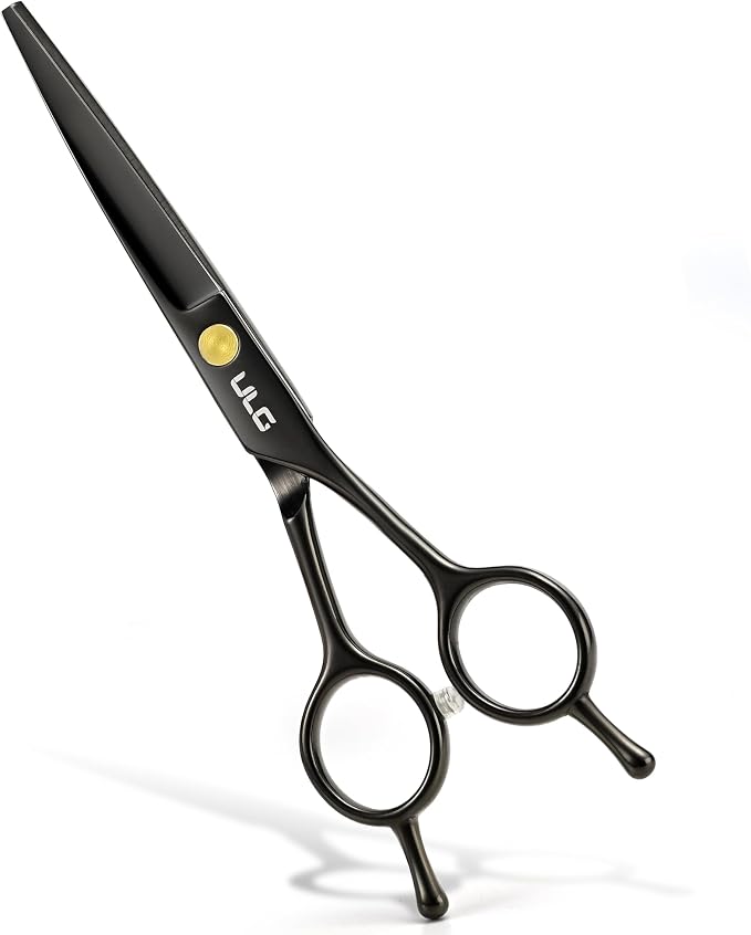 Hair Cutting Scissors, ULG Professional Hair Scissors 6.5” Black | Right-Hand, Razor Edge Barber Shears, For Salon and Home Hair Cutting Shears, Japanese Stainless Steel, Hand Sharpened