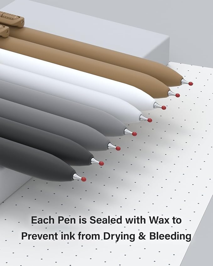 inkipen- 16 Pack Pens, Gel pens Black Ink, Fine Point(0.5mm),Quick-Drying Smooth Writing,School and Office Supplies (black, white)