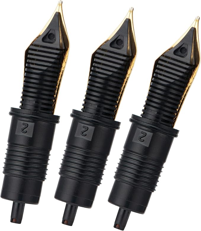 Set of 3 Jinhao X159, 1935 and 9019 Fountain Pen Replacement Nib Parts (EF, F and M) Gold Trim
