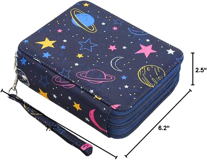 Portable Colored Pencil Case-72 Slots Colored Pencil Case Organizer with Zipper for Watercolor Pens or Markers, Pencil Case Organizer for Artist