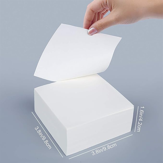 VANRA Note Cube 4 x 4 Inch (Not Sticky) Memo Cube Refill (No Holder) Tear-Off Pages (Not Loose) Blank Scratch Pads, 400-Sheets/Cube (Ivory White)