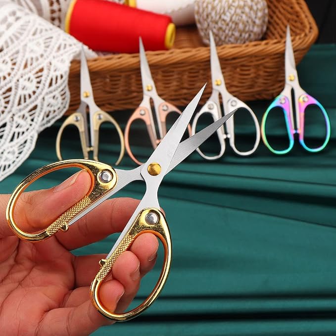 4.5" All Stainless Steel Office Scissors,Ultra Sharp Blade Shears,Sturdy Sharp Scissor for Office Home School Sewing Fabric Craft Paper Multipurpose Scissors Gold