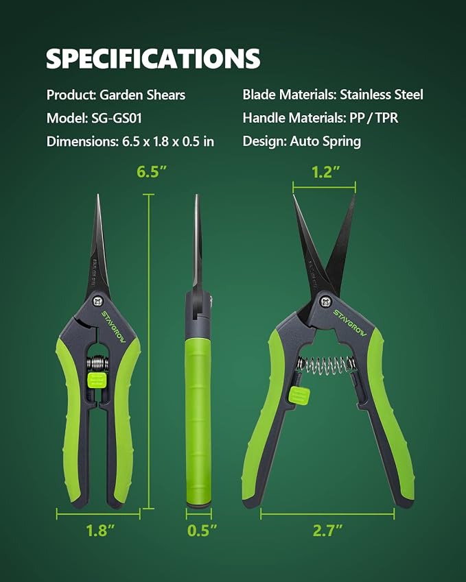 6.5" Gardening Scissors, Ultra Sharp Plant Trimming Scissors | Garden Snips for Precise Cuts,Stainless Steel Pruner Pruning Shears Bonsai Clippers(2-Pack Straight)