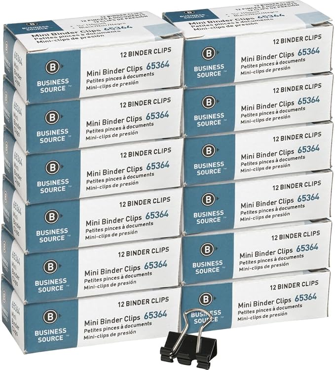 Business Source Fold-Back Binder Clips, Mini (65364BX)