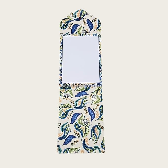 Punch Studio Flip-Top Notepad For Daily Notes or Notes on-the-go, with Magnetic Closure, Brooch Embellishment, Gold-Foil Accents & 75 Illustrated Sheets, 5" x 3.75" - Azure Peacock (59225)