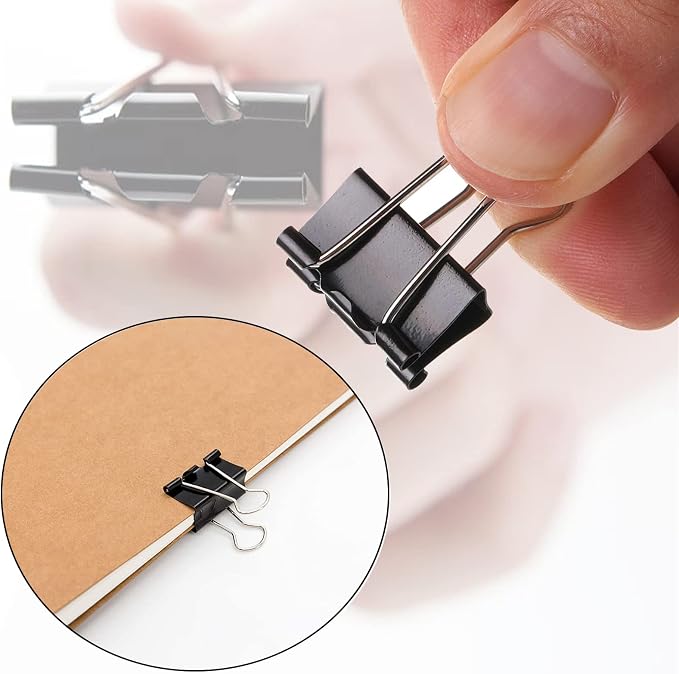 144 Pcs 1-Incn Binder Clips for Document Clamp(Black) | Durable,Sturdy,Reusable,forOffice, Home, School and Crafts Use,7/16" Width,Hold up to 100 Pages