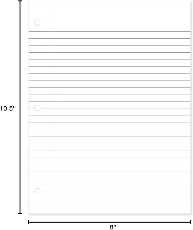 Mead Loose Leaf Paper,Wide Ruled Filler Notebook Paper,8" x 10-1/2",200 Sheets,Fits 3-Ring Binder (15200),(Pack of 2)