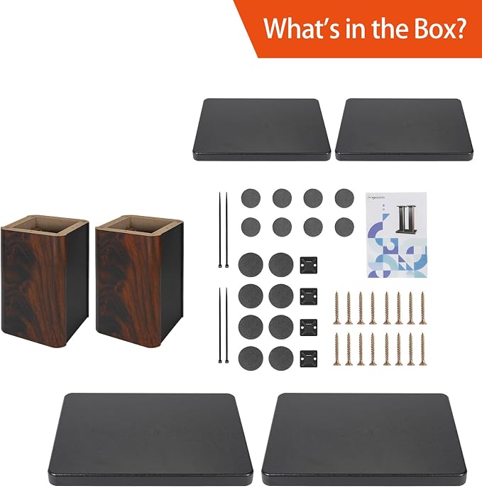IBVIVIC Pair-6 Inch (15CM)-Wood Speaker Stands, 110lbs Weight Capacity | for Home-Cinema HiFi Desktop and Satellite Speakers Monitor Stands, Enhanced Audio Listening Experience for Home Theaters