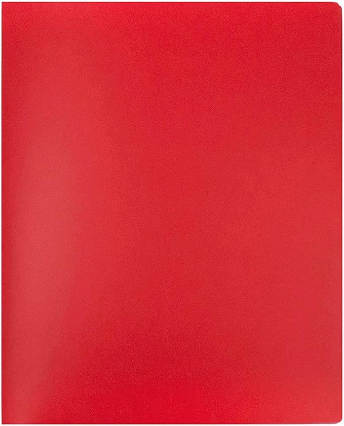 JAM PAPER Heavy Duty Plastic Multi Pocket Folders - 10 Pocket Organizer - Red - 2/Pack