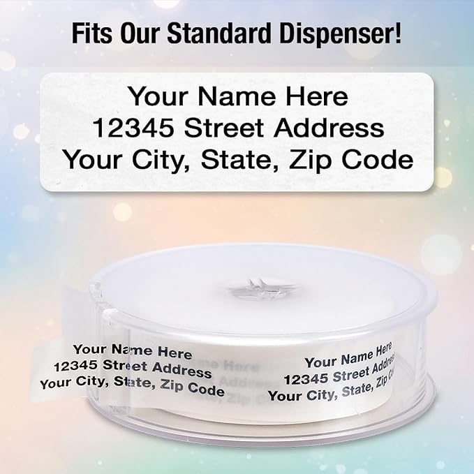 Personalized Return Address Labels | Clear, 500 Count, Self-Adhesive, Without Dispenser, Customize with Name & Shipping Address