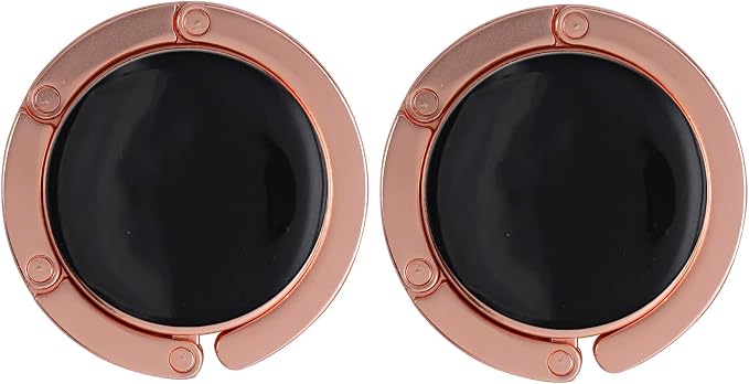Bosketo Foldable Purse Hook Womens Bag Table Desk Hanger(Rose Gold 2Pack) | Purse Hook, Bag Organizer