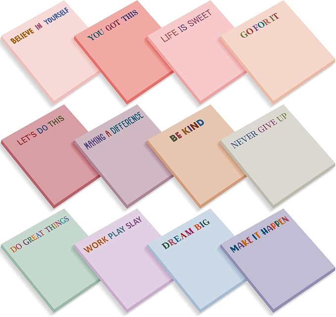 Yinder 24 Pcs Sticky Notes Gifts Bulk,Inspirational,Aesthetics