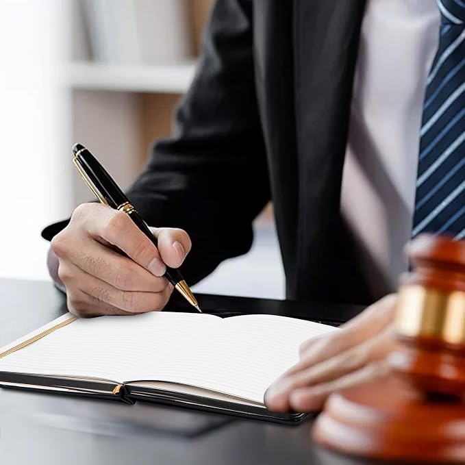 MINICAGIE Lined Journal Notebook for Men and Women, 256 Pages Black Journals for Writing, Hardcover A5 Journaling Notebooks Daily Work Travel Office Journal 5.7'' X 8.5'' Black Gold