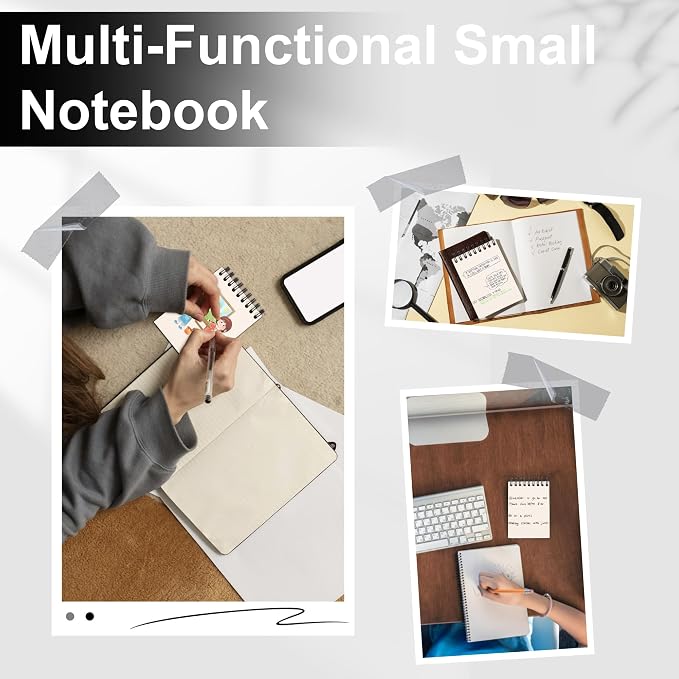 Blank Page Journal 8pcs Small Blank Journal Unlined Mini Spiral Note Pads Mini Top Spiral Notebook 3.1" X 4.3" Small Notebook Unlined Pocket Notebook Blank Pages Spiral Notepads 160 Pages Unlined Notebook Little Memo Steno Note
