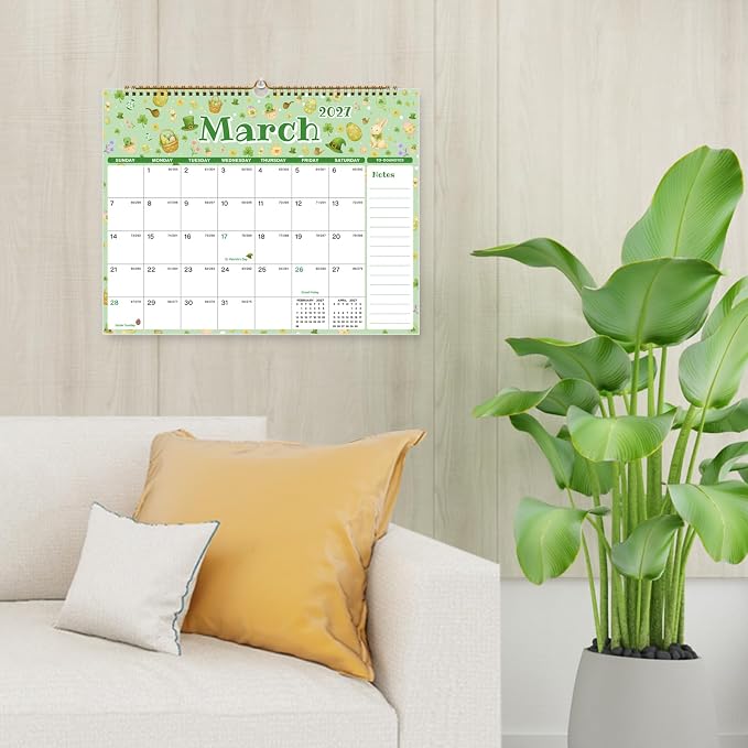 Calendar 2026-2027, 18 Monthly 2026-2027 Wall Calendar July 2026 - December 2027, 14.8" X 11.5", Calendar with Twin-Wire Binding, Hanging Hook, Blocks and Julian Dates (Seasonal Designs)