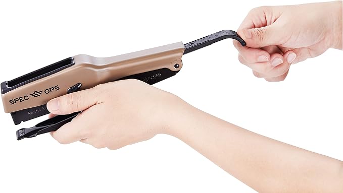 Spec Ops Tools Elite Duty Packaging Plier Stapler, 7/16"" Crown, 1/4""-3/8"" Leg Length Staples, 3% Donated to Veterans