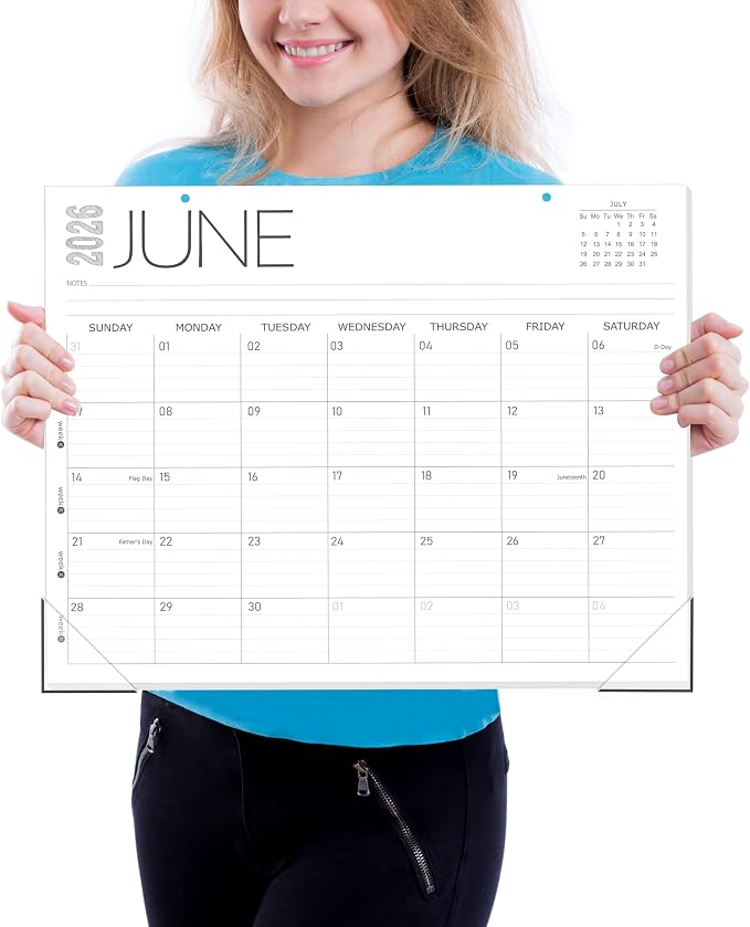 GuassLee Desk Calendar 2026, 12-Month Desk Calendar from June. 2026 to May. 2027, 14" X 11" Monthly Desk Planner, Table Desk Top Calendar with Thick Paper for Office Home Planning & Organizing